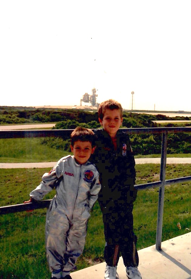 Chris and his brother Collin as kids at Kennedy Space Center