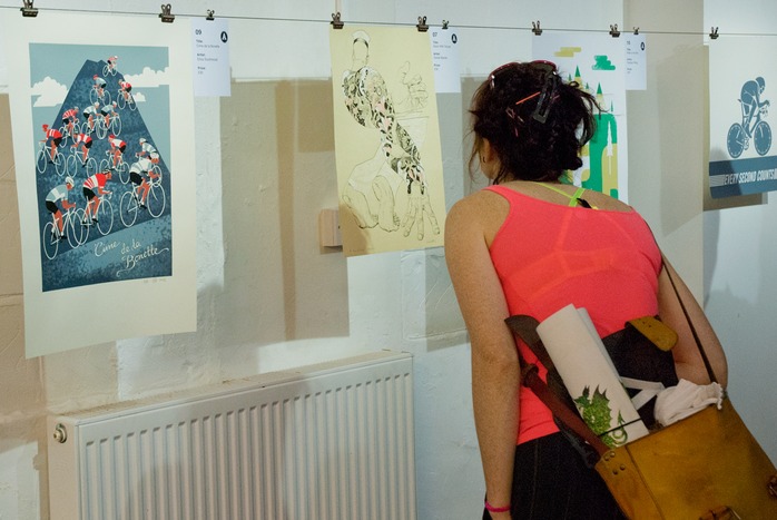 Numbered prints on the wall