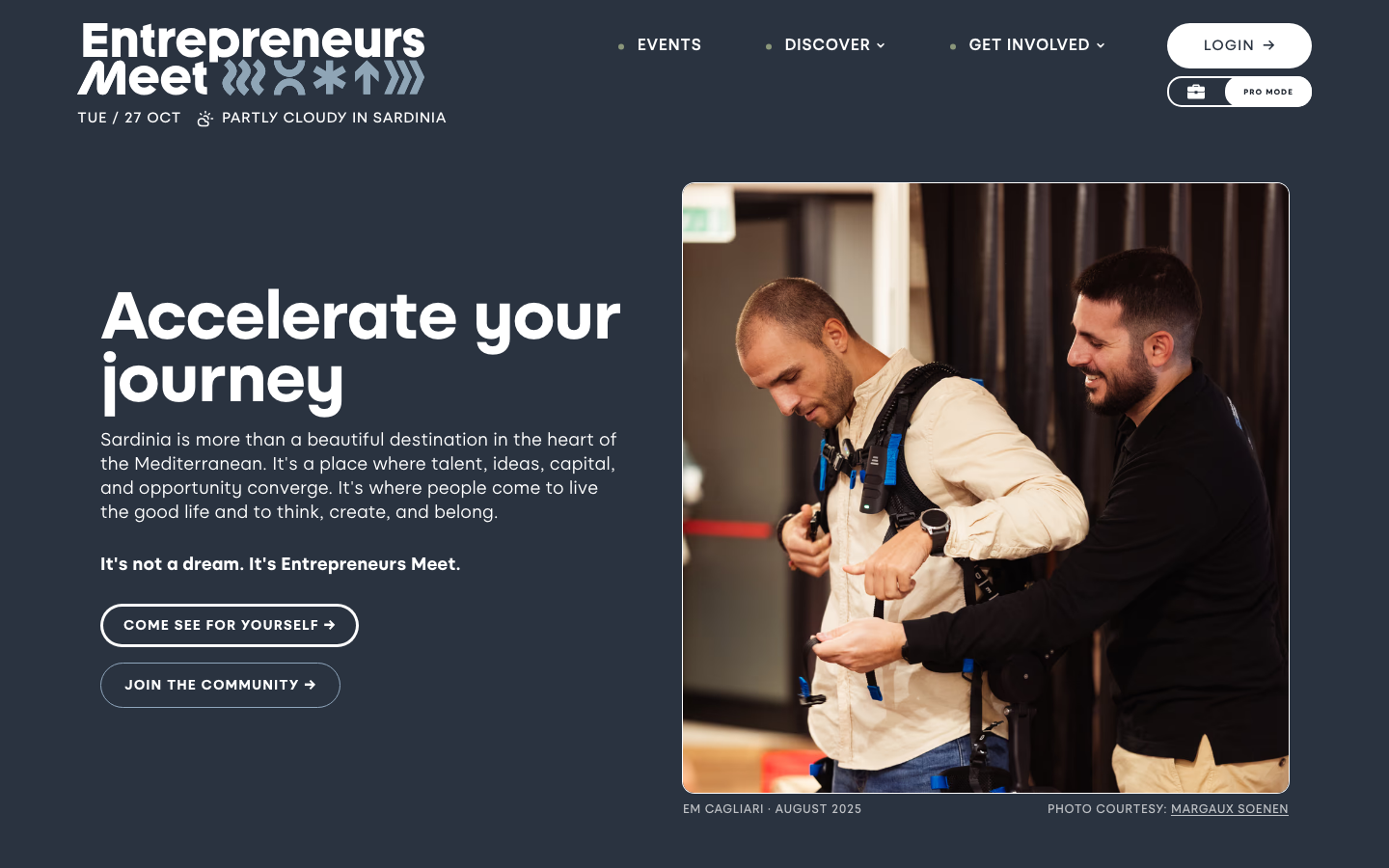 EMC home page in Pro mode
