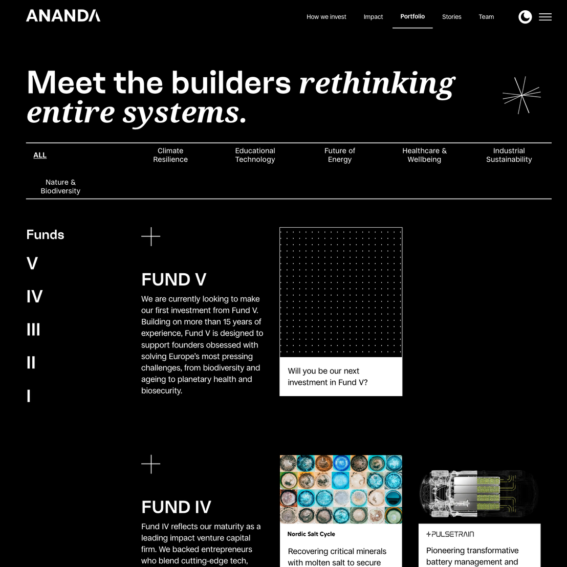 Ananda portfolio page